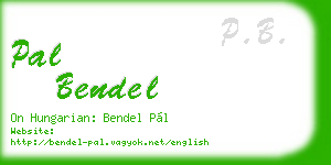 pal bendel business card